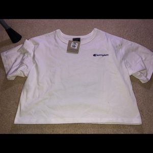 Champion cropped white shirt